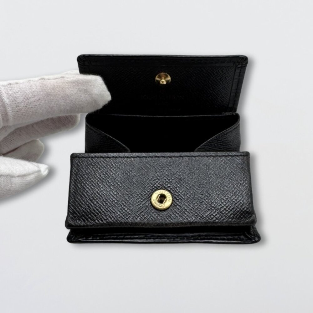 Louis Vuitton Coin Purse Epi Noir Mini Boite Box Leather Snap Closure Black OS - Picture 4 of 17